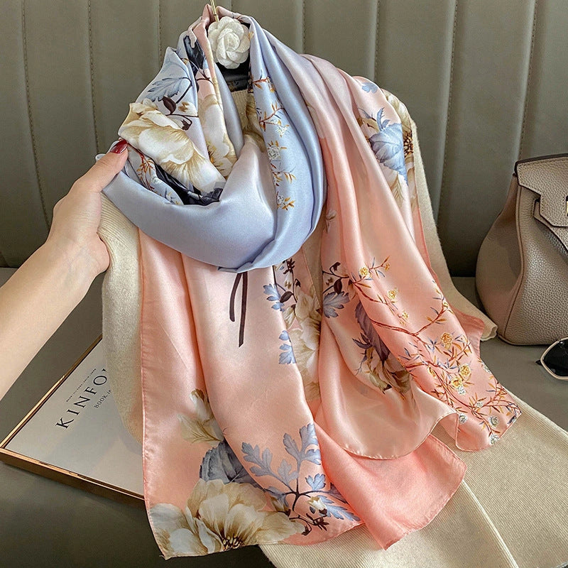 Eastern Aura Sun-Ready Satin Silk-Feel Scarf — product detail image 30