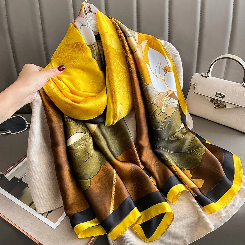 Eastern Aura Sun-Ready Satin Silk-Feel Scarf — product detail image 32