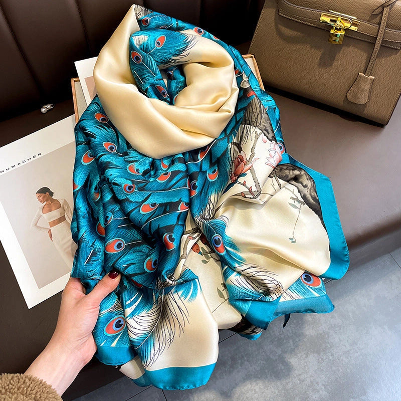 Eastern Aura Sun-Ready Satin Silk-Feel Scarf — product detail image 34