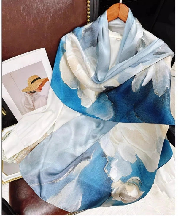 Eastern Aura Sun-Ready Satin Silk-Feel Scarf — product detail image 37