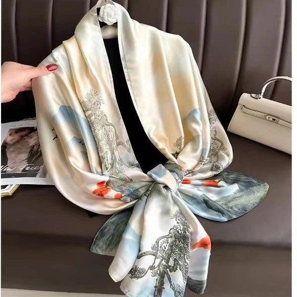 Eastern Aura Sun-Ready Satin Silk-Feel Scarf — product detail image 39