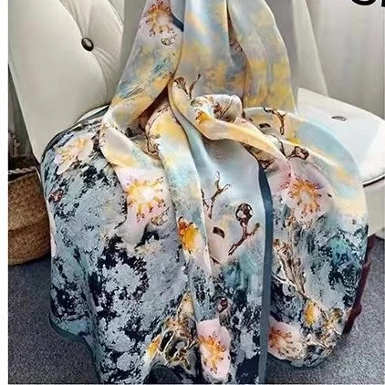 Eastern Aura Sun-Ready Satin Silk-Feel Scarf — product detail image 40