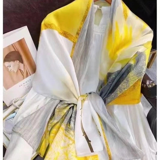 Eastern Aura Sun-Ready Satin Silk-Feel Scarf — product detail image 41