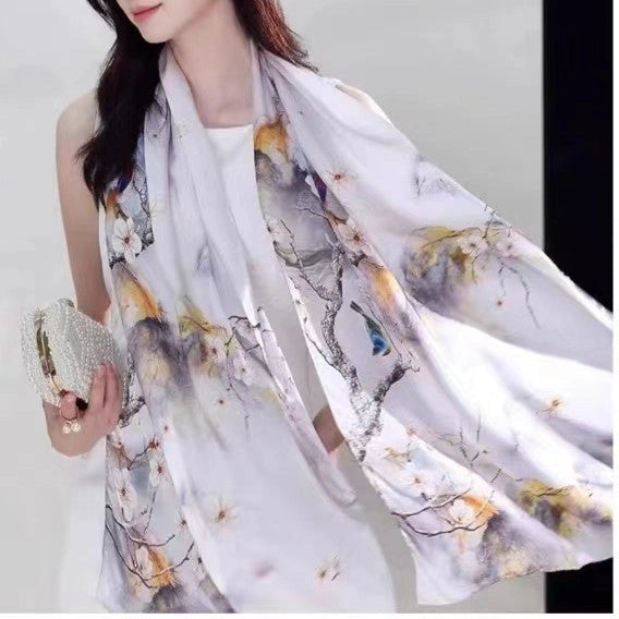 Eastern Aura Sun-Ready Satin Silk-Feel Scarf — product detail image 43