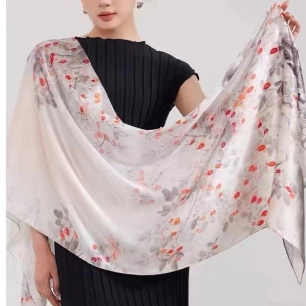 Eastern Aura Sun-Ready Satin Silk-Feel Scarf — product detail image 45