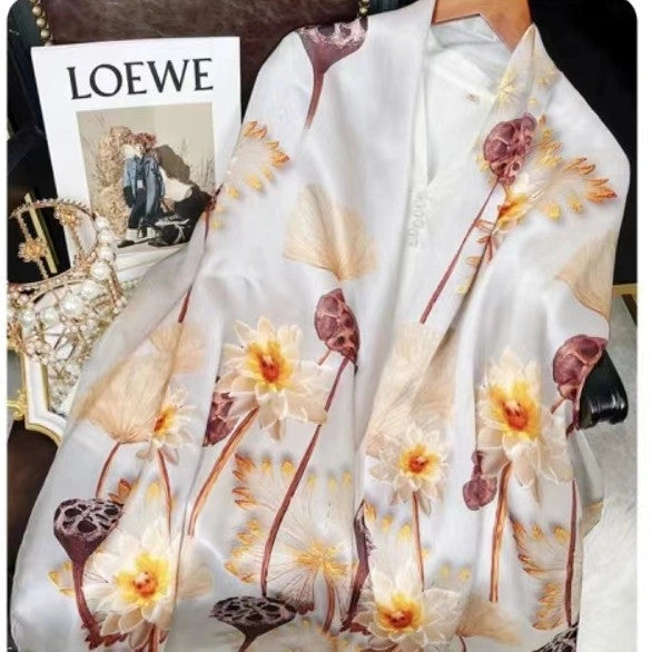 Eastern Aura Sun-Ready Satin Silk-Feel Scarf — product detail image 46