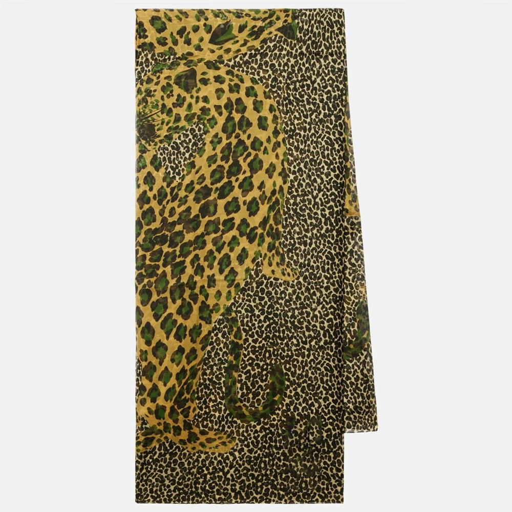 Eastern Aura Leopard Chiffon-Feel Summer Shawl — product detail image 7
