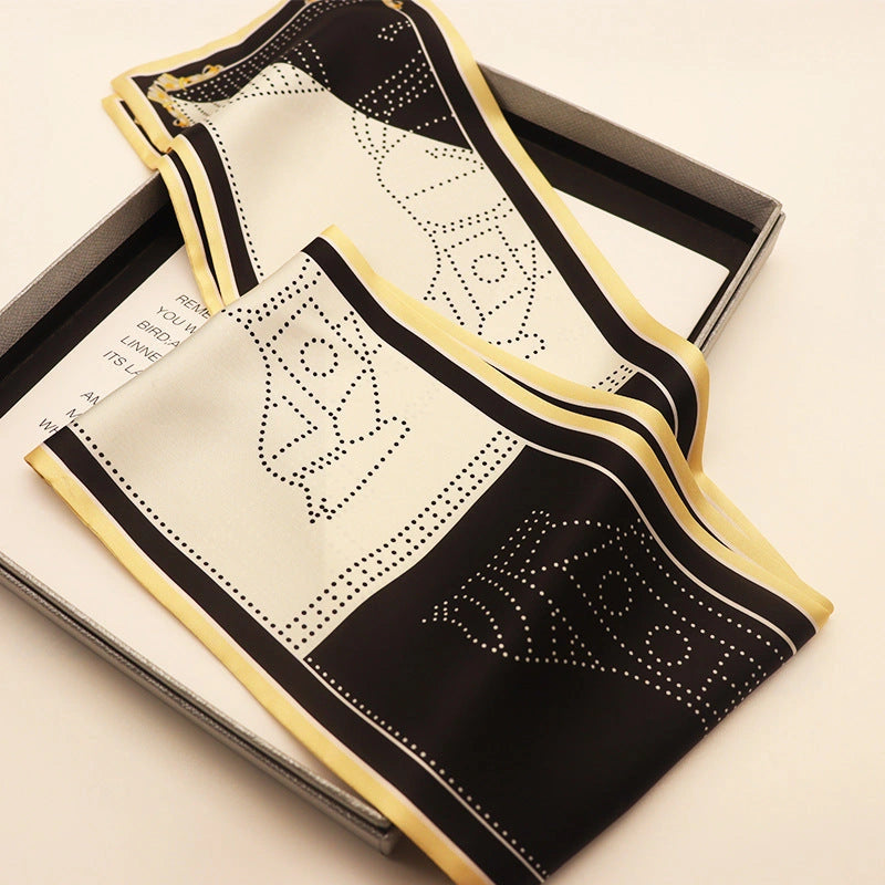 Eastern Aura Silk-Feel Ribbon Scarf — product detail image 3