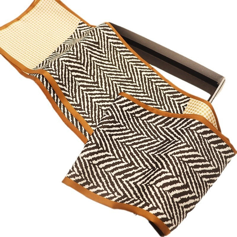 Eastern Aura Silk-Feel Ribbon Scarf — product detail image 5