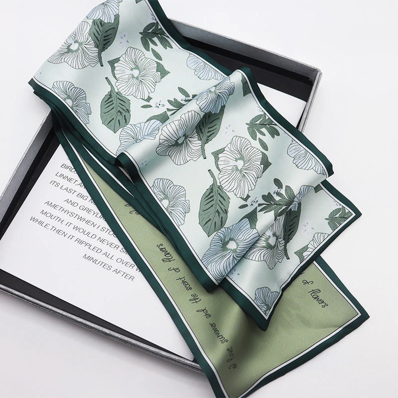 Eastern Aura Silk-Feel Ribbon Scarf — product detail image 6