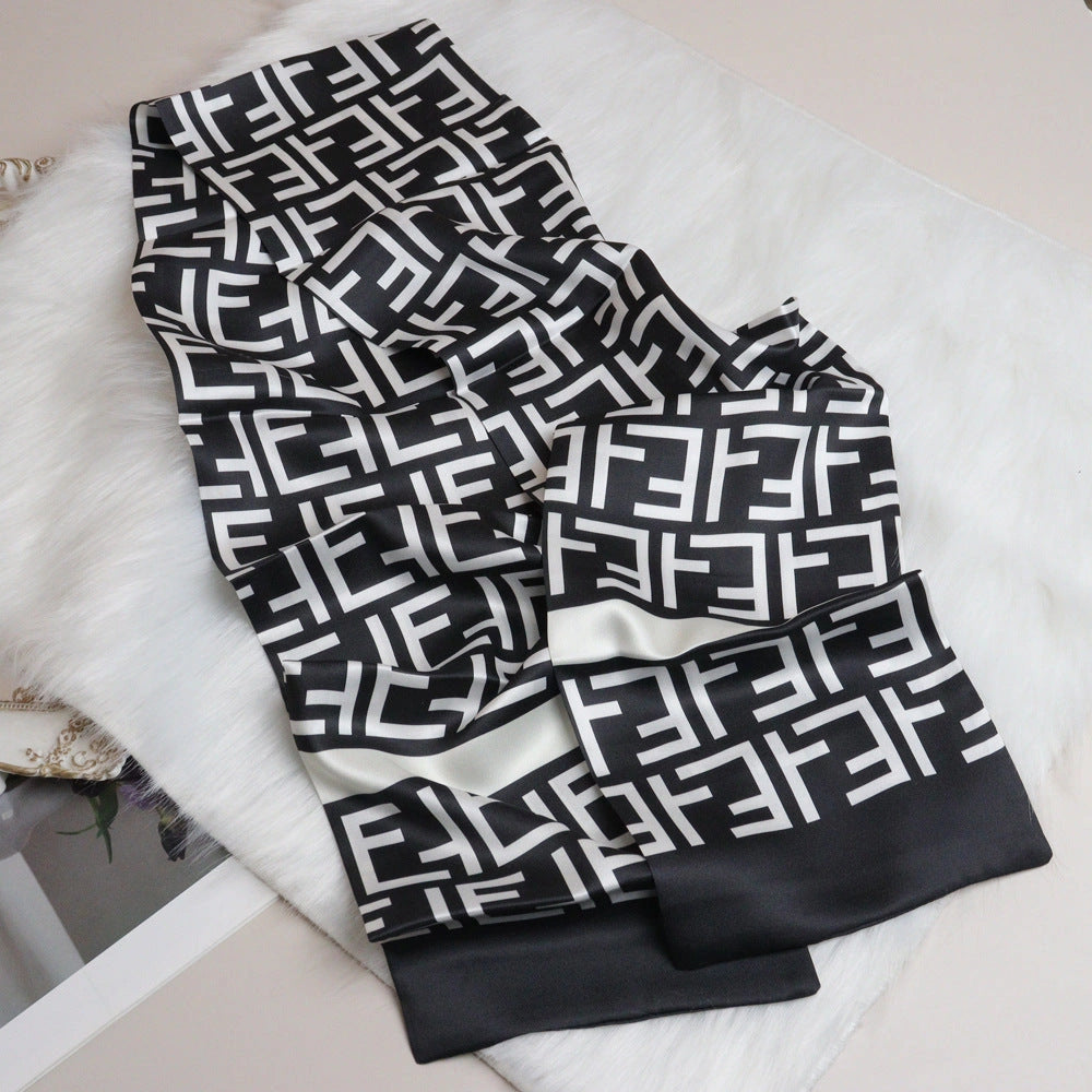 Eastern Aura Silk-Feel Ribbon Scarf — product detail image 15