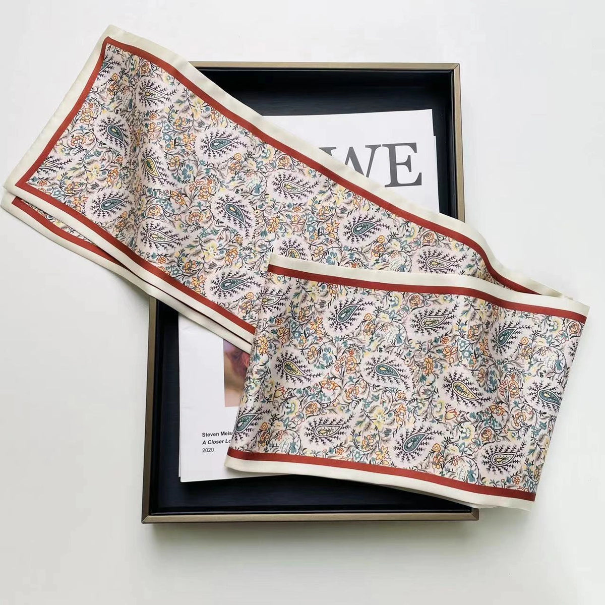 Eastern Aura Silk-Feel Ribbon Scarf — product detail image 18