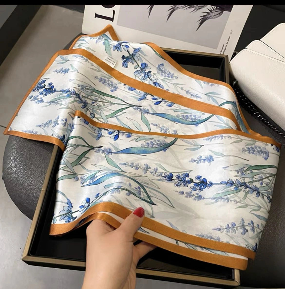 Eastern Aura Silk-Feel Ribbon Scarf — product detail image 25