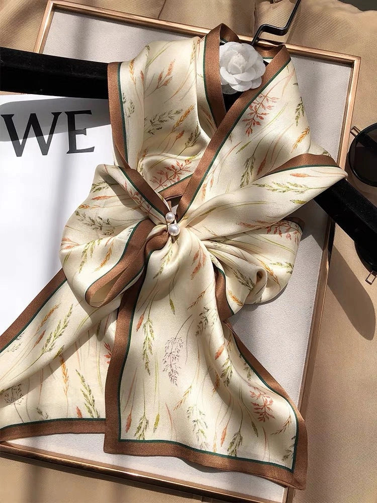 Eastern Aura Silk-Feel Ribbon Scarf — product detail image 27