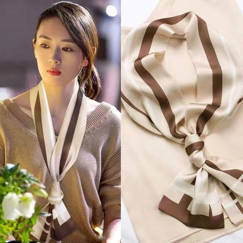 Eastern Aura Silk-Feel Ribbon Scarf — product detail image 31