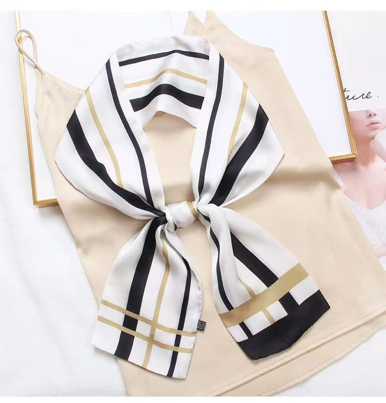 Eastern Aura Silk-Feel Ribbon Scarf — product detail image 32