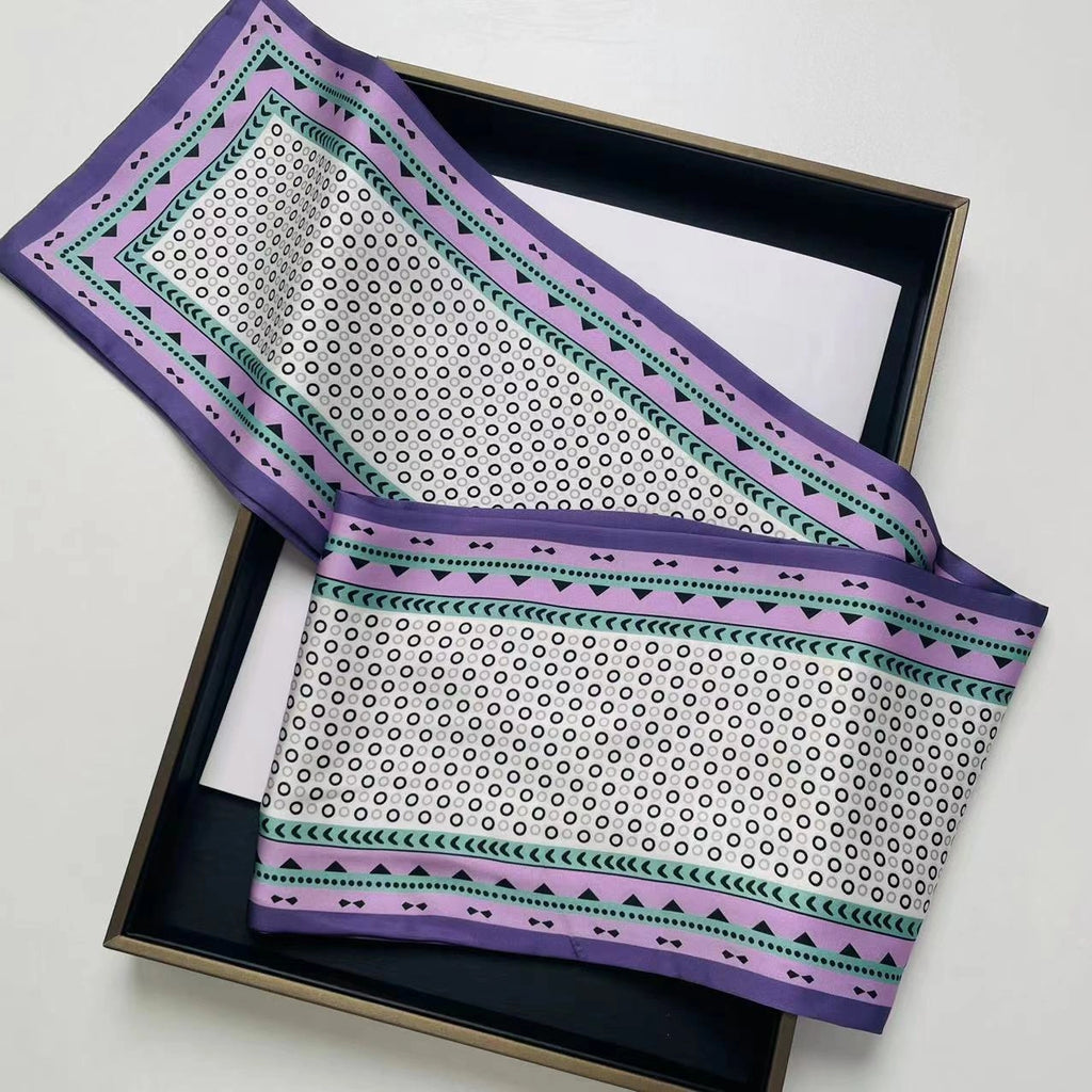Eastern Aura Silk-Feel Ribbon Scarf — product detail image 33