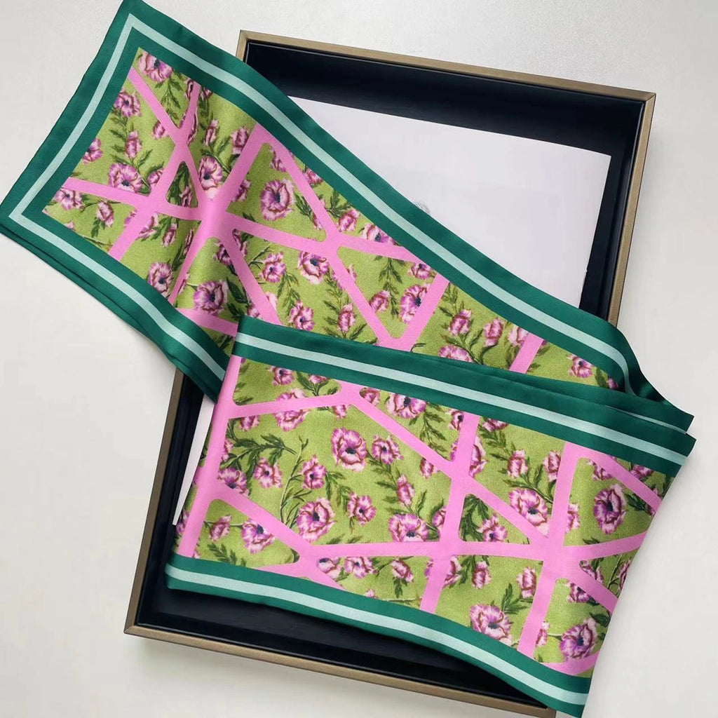 Eastern Aura Silk-Feel Ribbon Scarf — product detail image 38