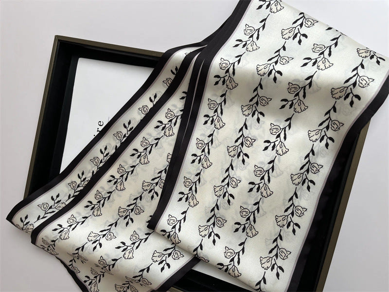 Eastern Aura Silk-Feel Ribbon Scarf — product detail image 49