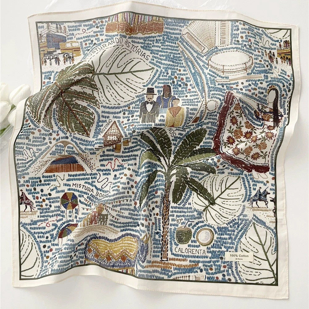 Eastern Aura Paisley Cotton-Feel Square Scarf — hero product image 1