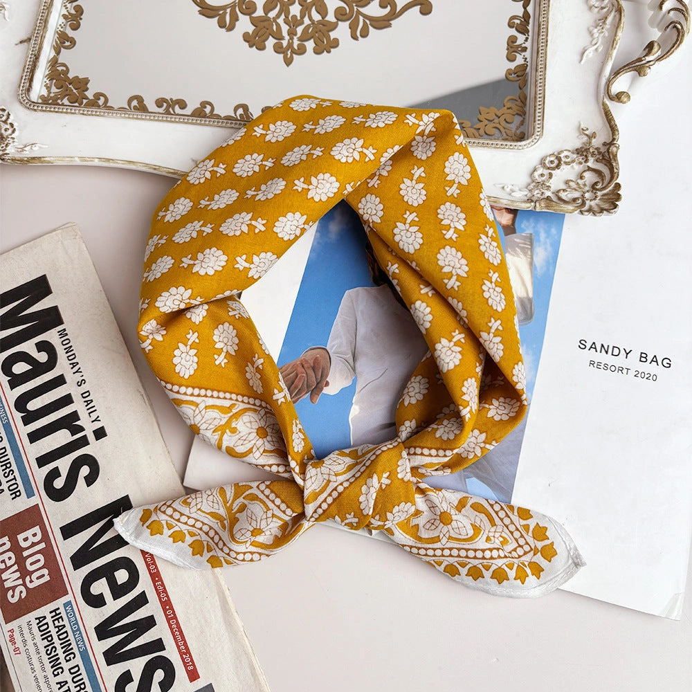 Eastern Aura Paisley Cotton-Feel Square Scarf — product detail image 3