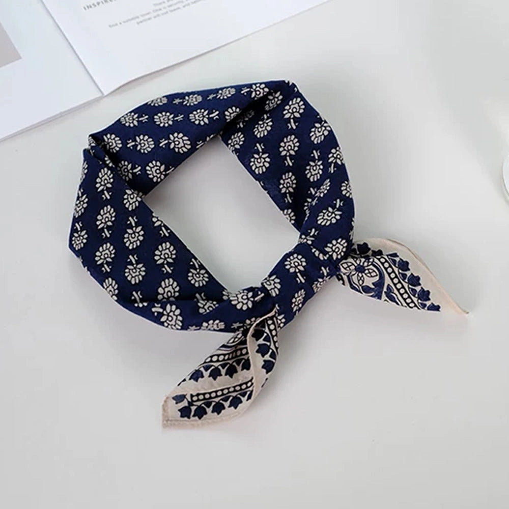 Eastern Aura Paisley Cotton-Feel Square Scarf — product detail image 7