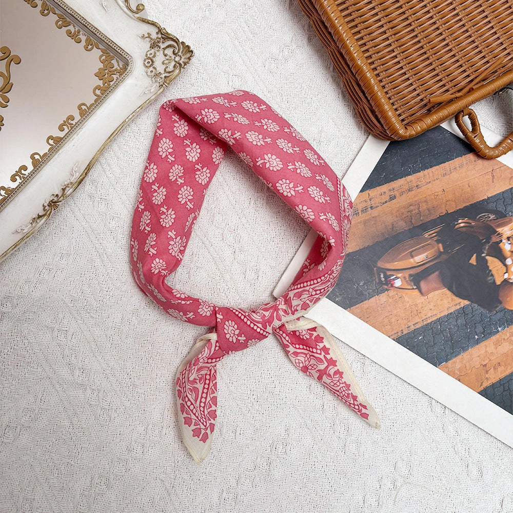 Eastern Aura Paisley Cotton-Feel Square Scarf — product detail image 9