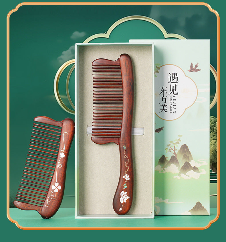 Rosewood & Mother-of-Pearl Inlay Comb - Eastern Aura product image 38