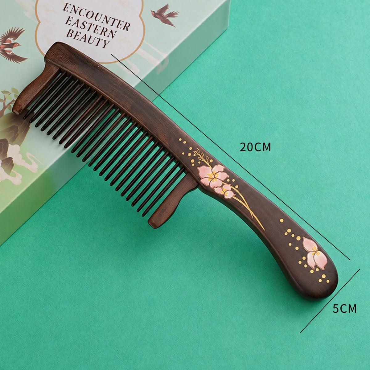 Rosewood & Mother-of-Pearl Inlay Comb - Eastern Aura product image 10