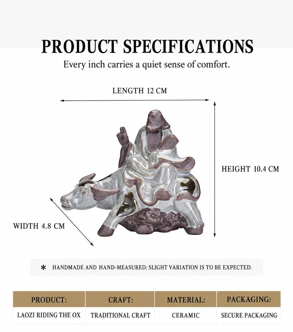 Laozi on Ox Ceramic Sculpture - Eastern Aura product image 10