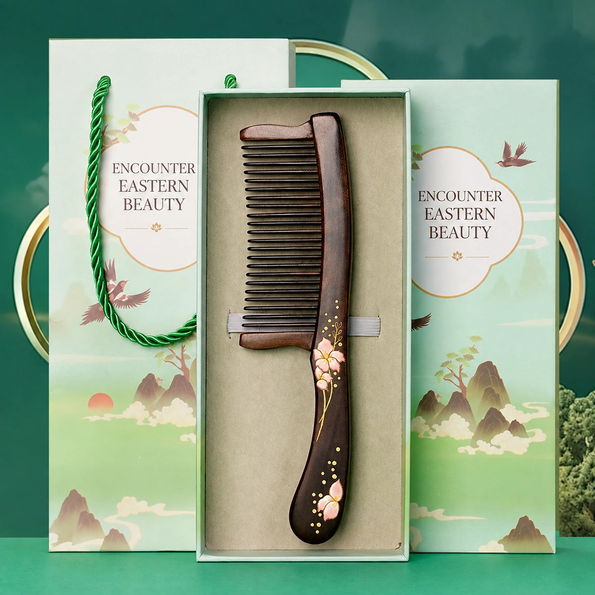 Rosewood & Mother-of-Pearl Inlay Comb - Eastern Aura product image 11