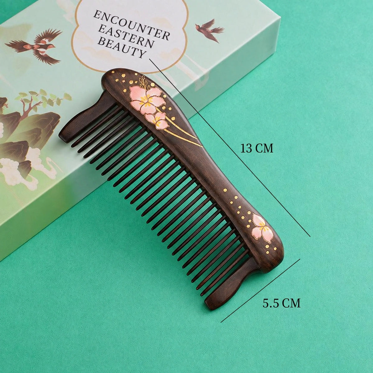 Rosewood & Mother-of-Pearl Inlay Comb - Eastern Aura product image 12