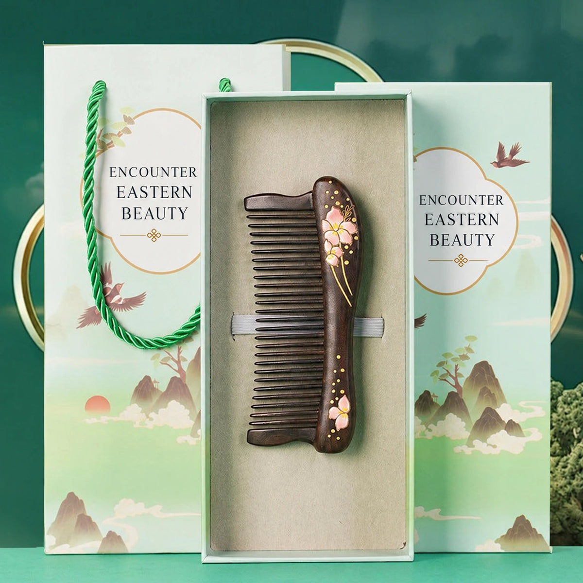 Rosewood & Mother-of-Pearl Inlay Comb - Eastern Aura product image 13