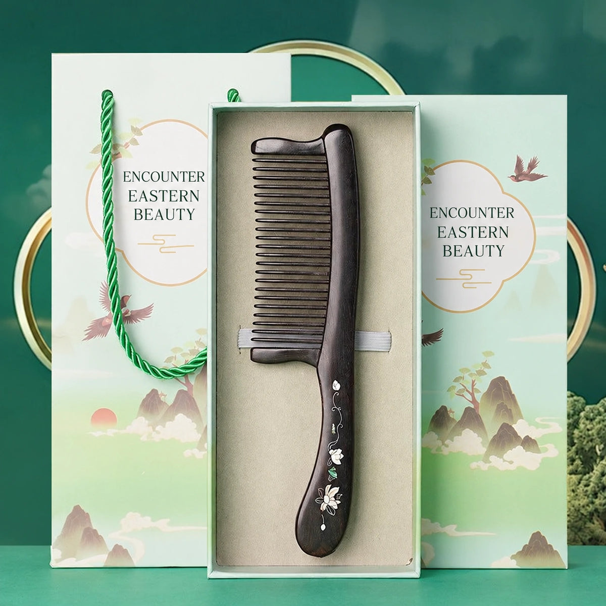 Rosewood & Mother-of-Pearl Inlay Comb - Eastern Aura product image 15