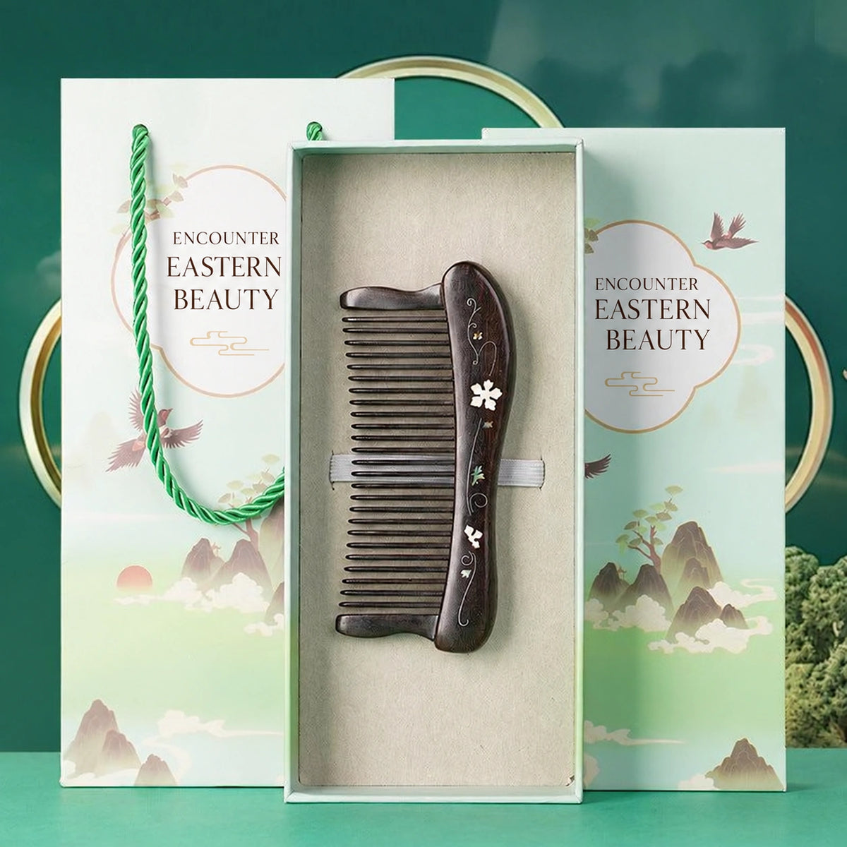 Rosewood & Mother-of-Pearl Inlay Comb - Eastern Aura product image 17