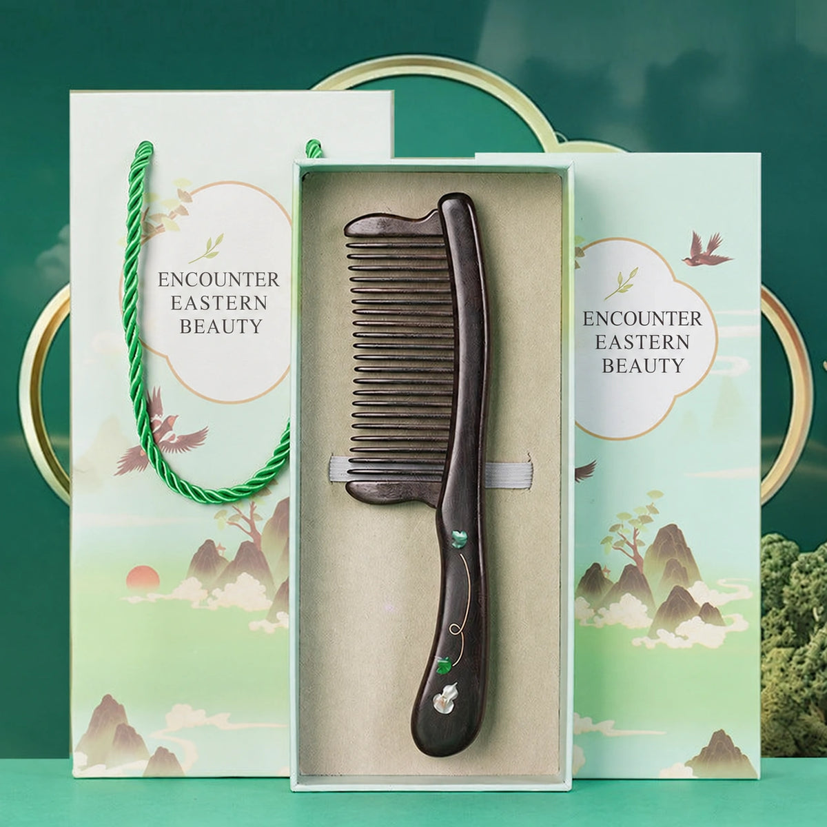 Rosewood & Mother-of-Pearl Inlay Comb - Eastern Aura product image 19