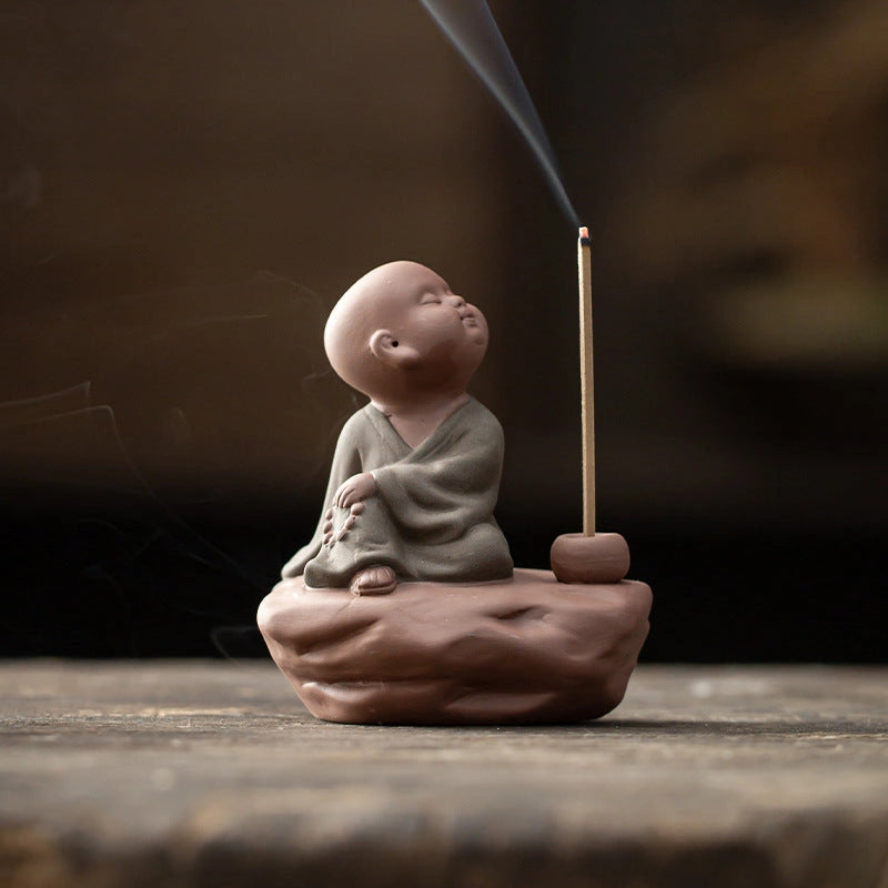 Little Monk Incense Holder Sculpture - Eastern Aura product image 1