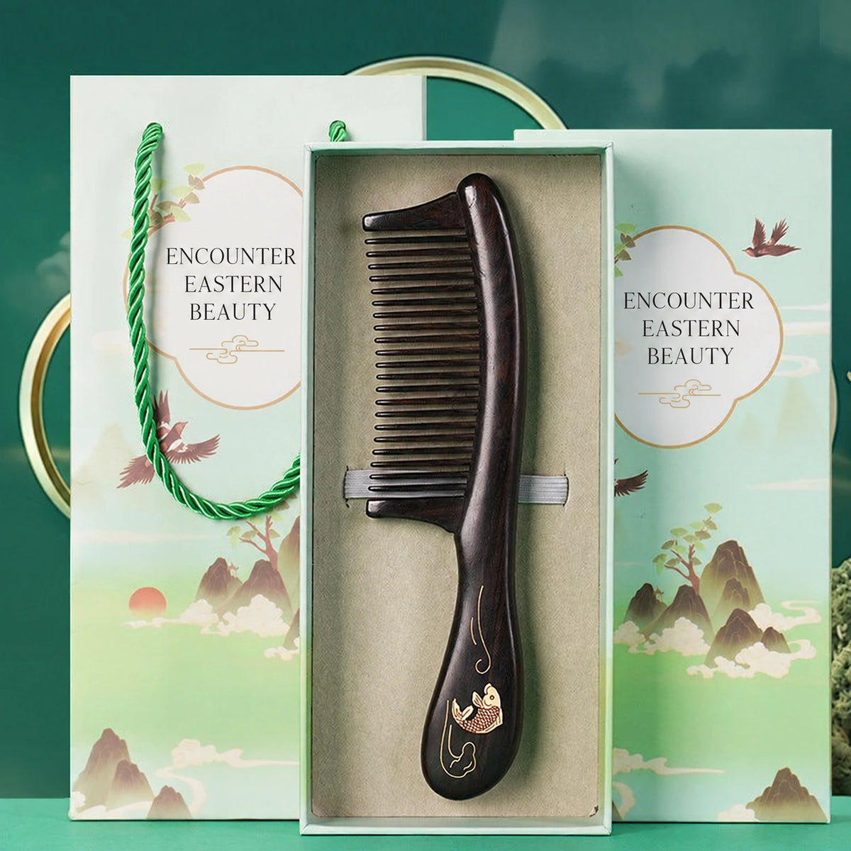 Rosewood & Mother-of-Pearl Inlay Comb - Eastern Aura product image 23