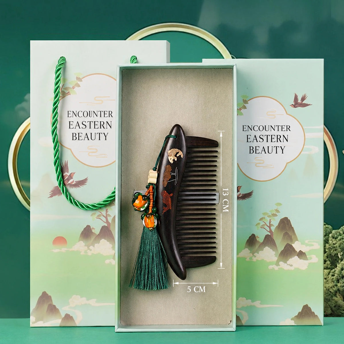 Rosewood & Mother-of-Pearl Inlay Comb - Eastern Aura product image 24