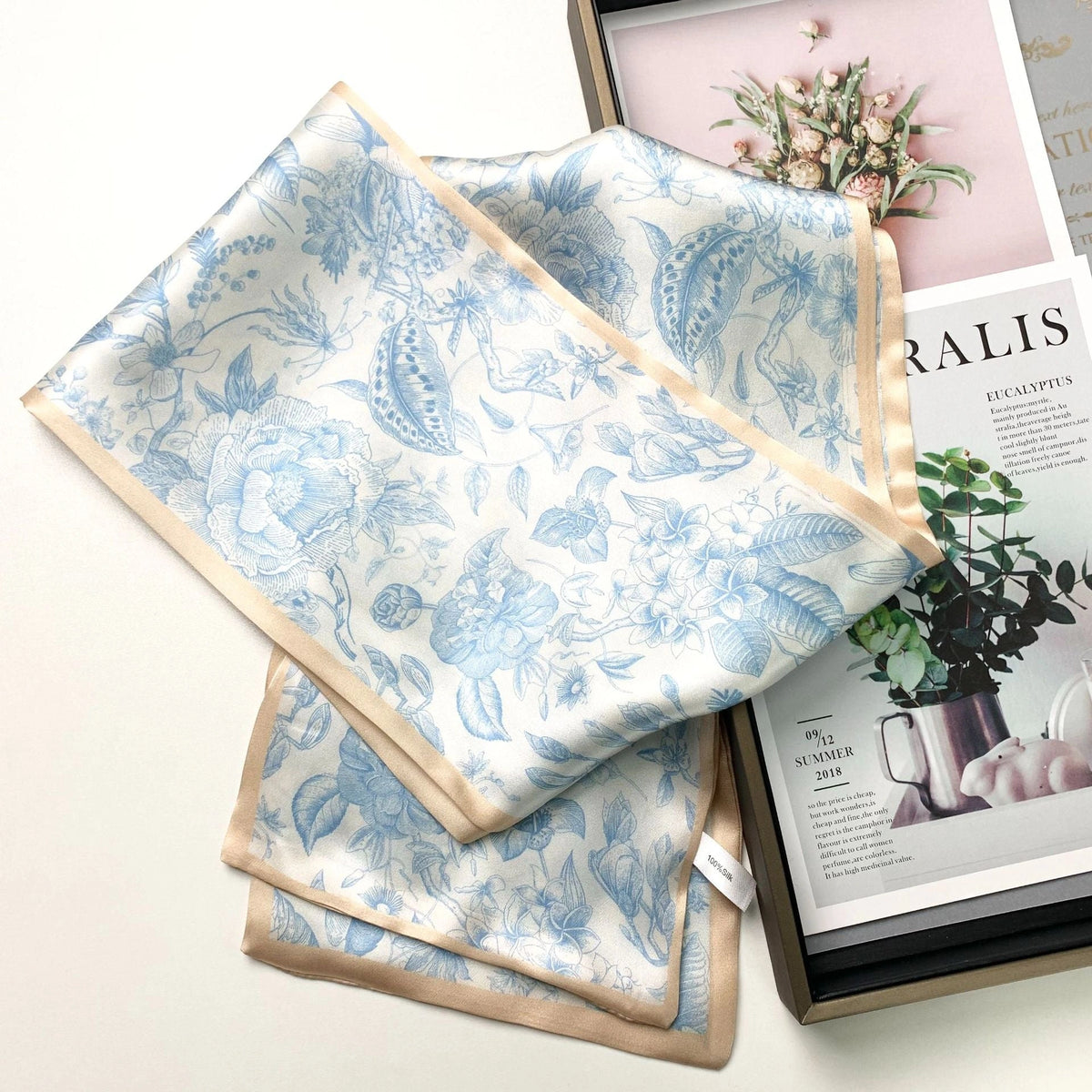 Long Mulberry Silk Ribbon Scarf - Eastern Aura product image 24