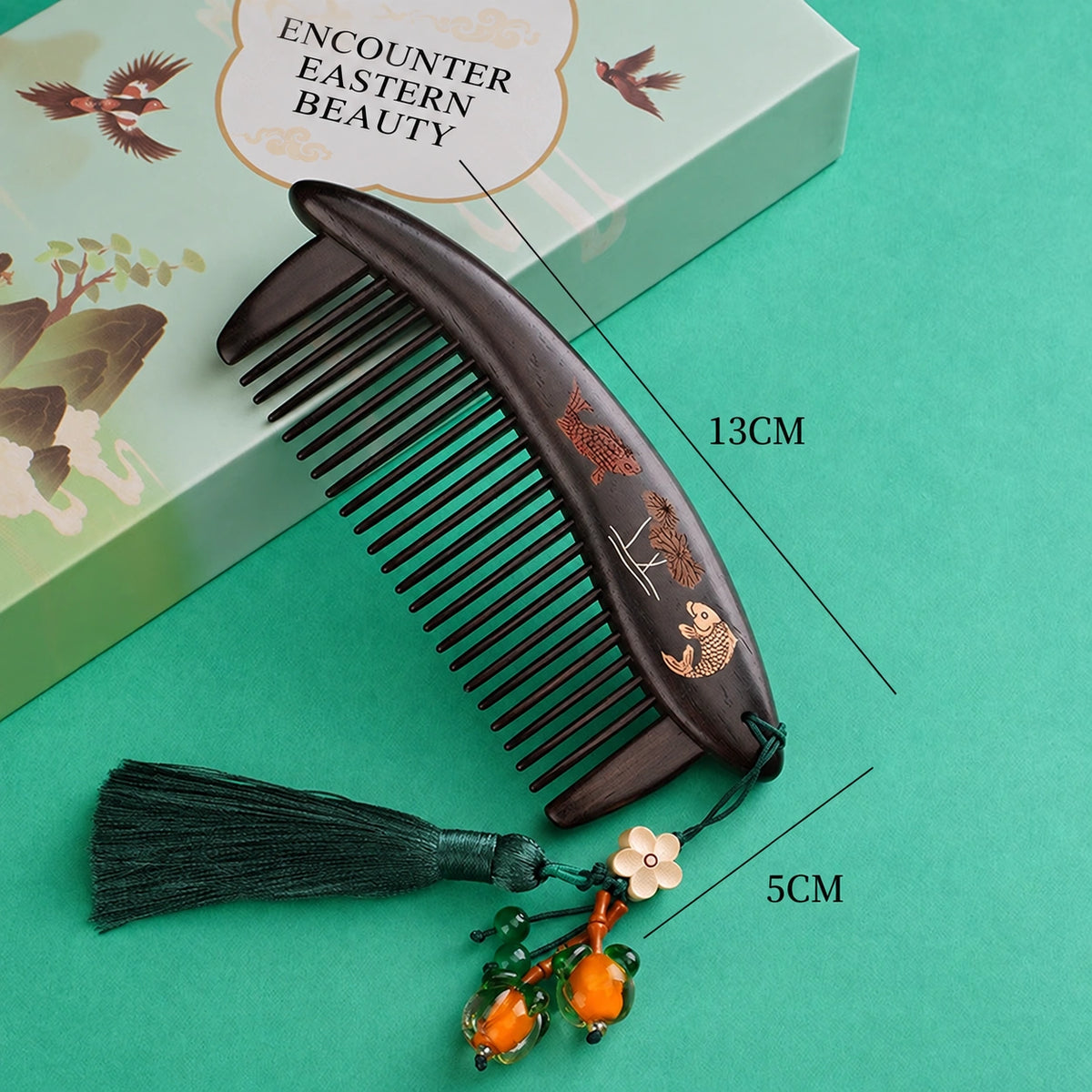 Rosewood & Mother-of-Pearl Inlay Comb - Eastern Aura product image 25