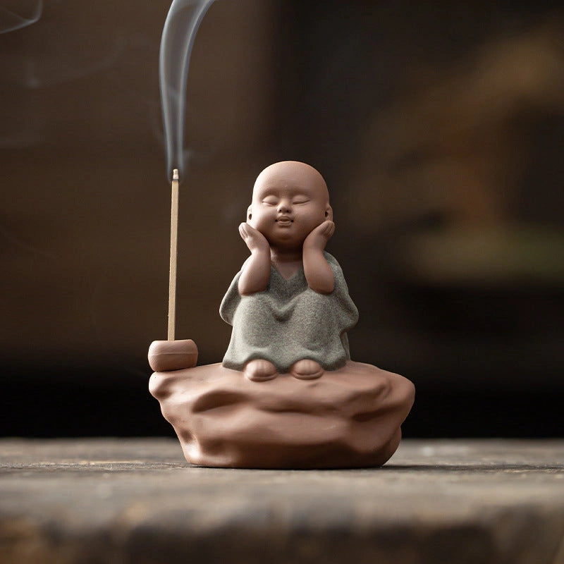 Little Monk Incense Holder Sculpture - Eastern Aura product image 2