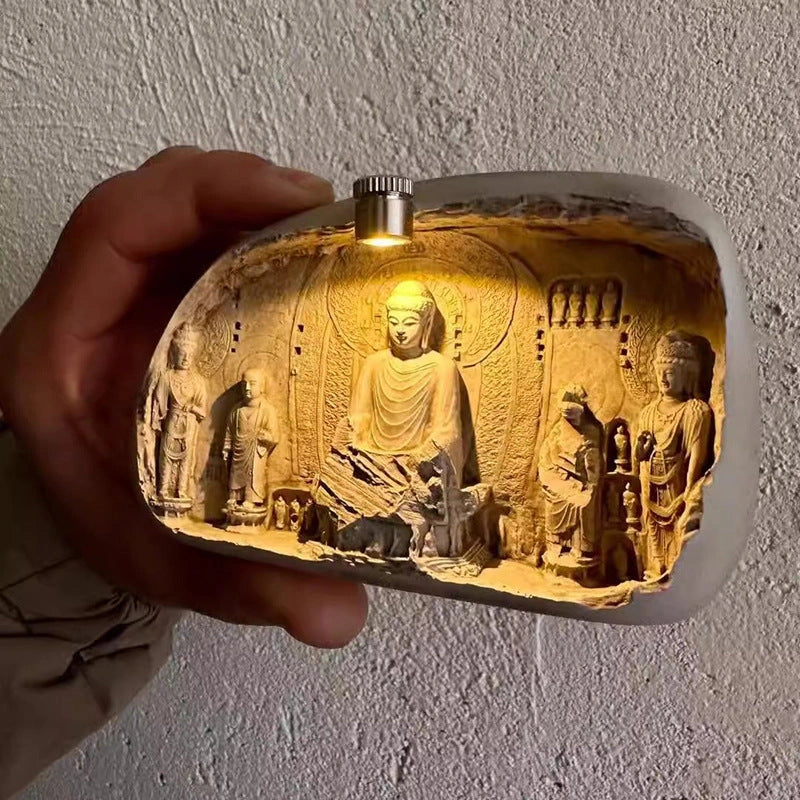 Longmen Grottoes Luminous Relief Art Magnet - Eastern Aura detail image 2