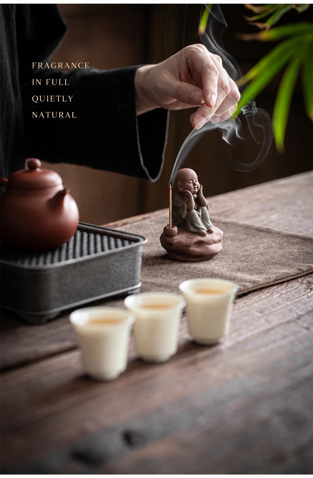 Little Monk Incense Holder Sculpture - Eastern Aura product image 33