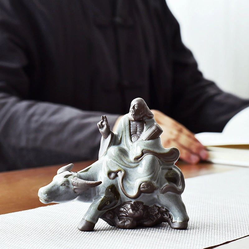 Laozi on Ox Ceramic Sculpture - Eastern Aura product image 3