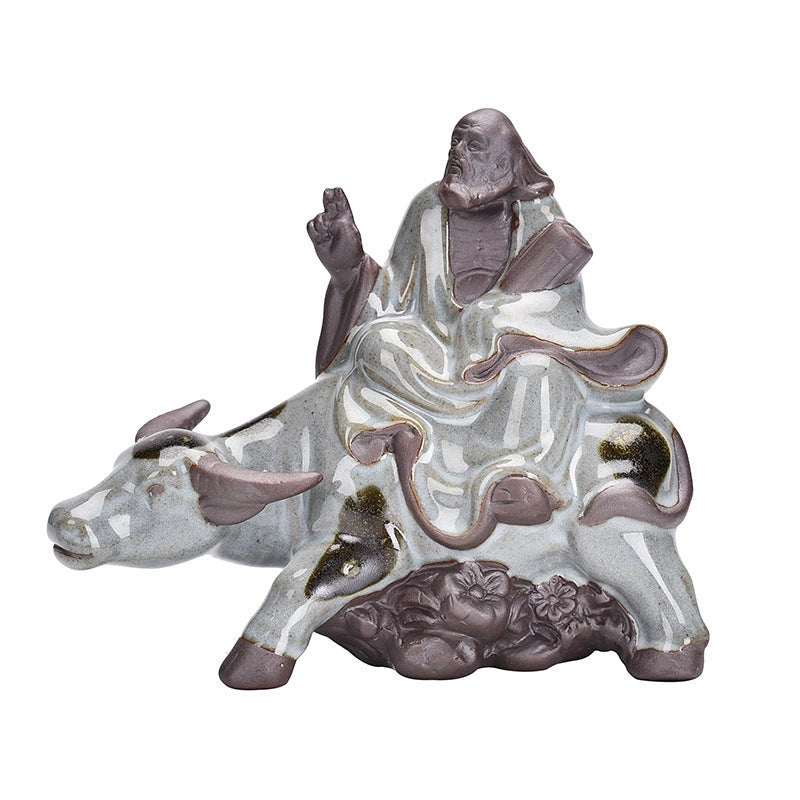 Laozi on Ox Ceramic Sculpture - Eastern Aura product image 5