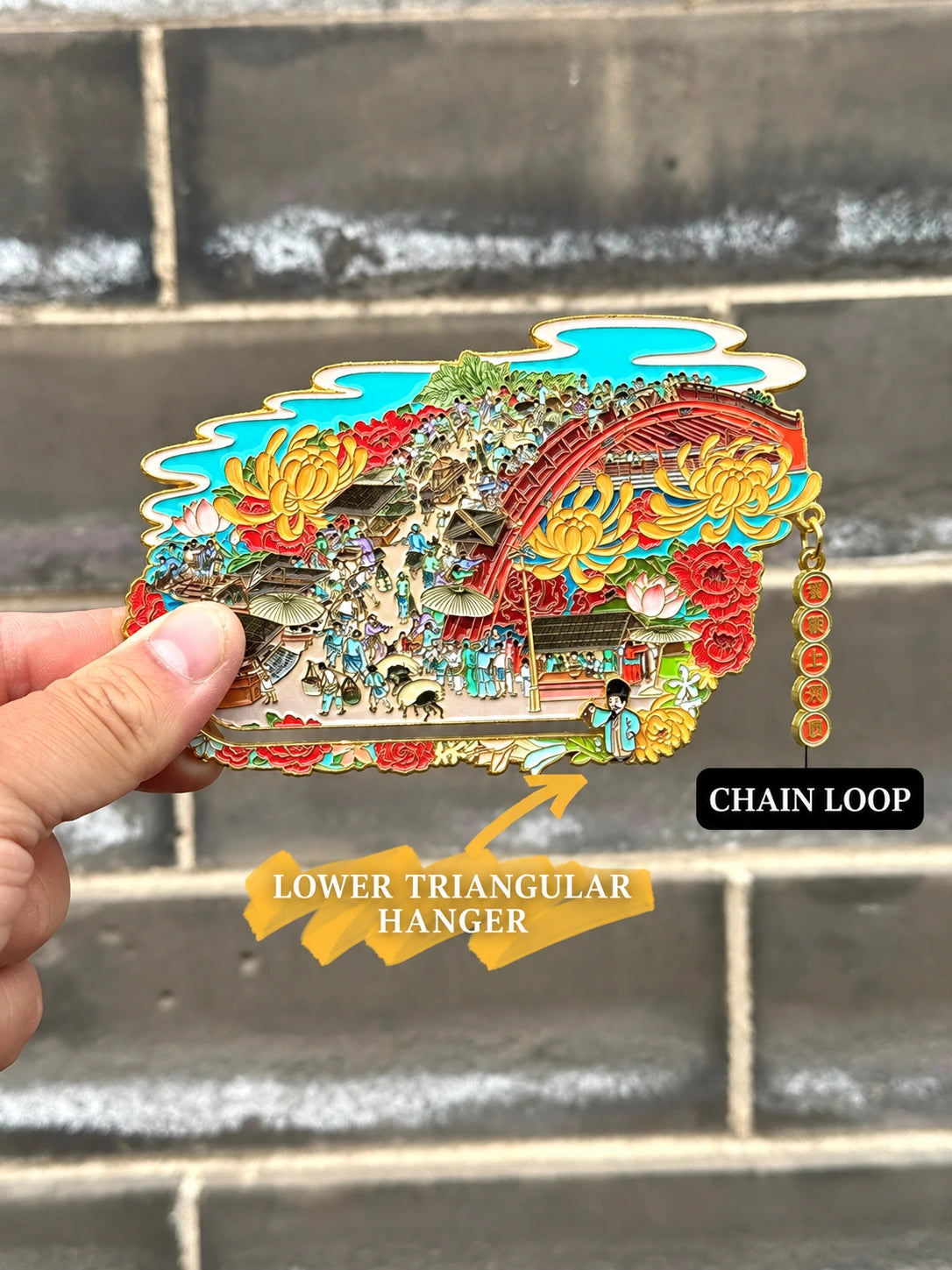 Riverside Scene at Qingming Festival Enamel Art Magnet - Eastern Aura product image 6