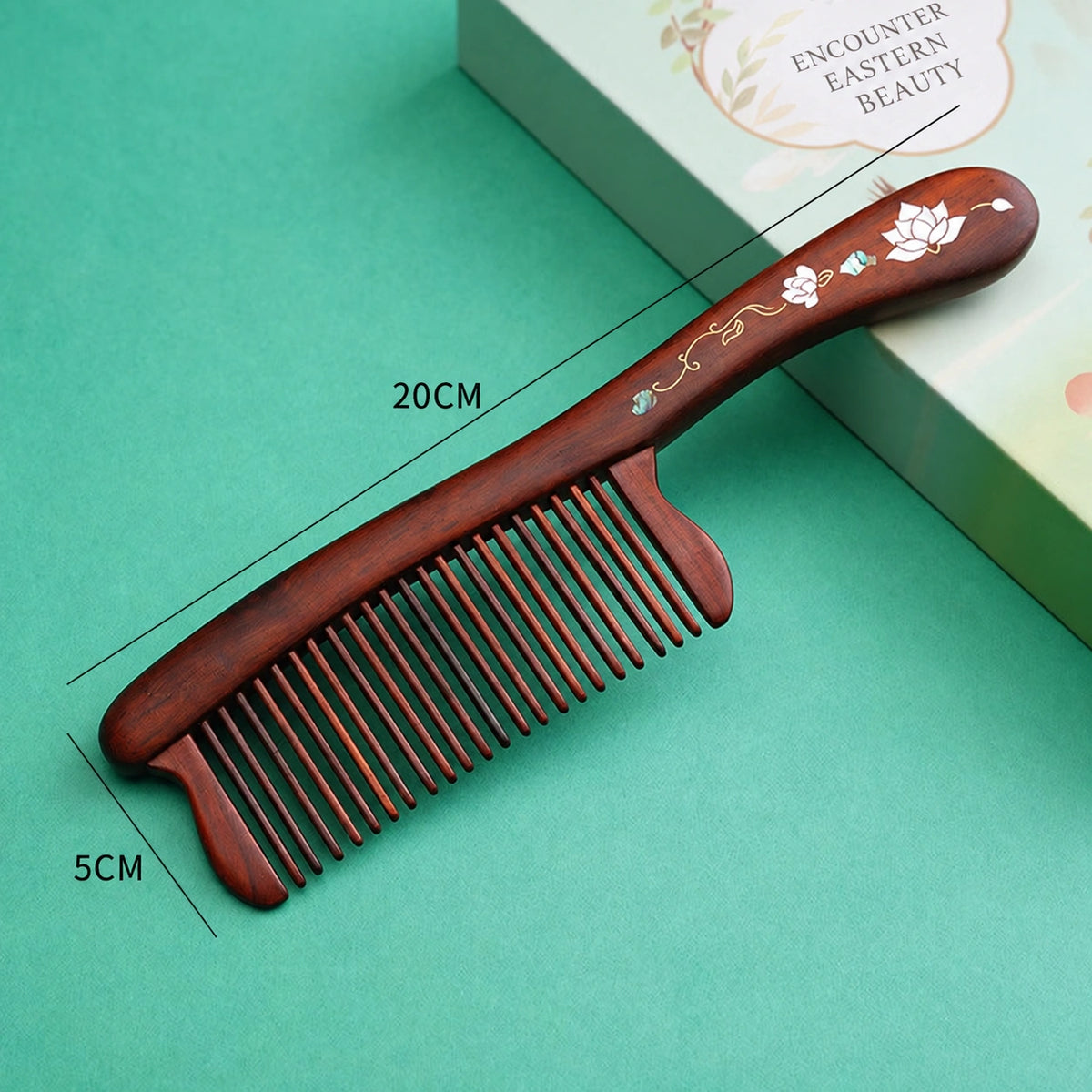 Rosewood & Mother-of-Pearl Inlay Comb - Eastern Aura product image 6