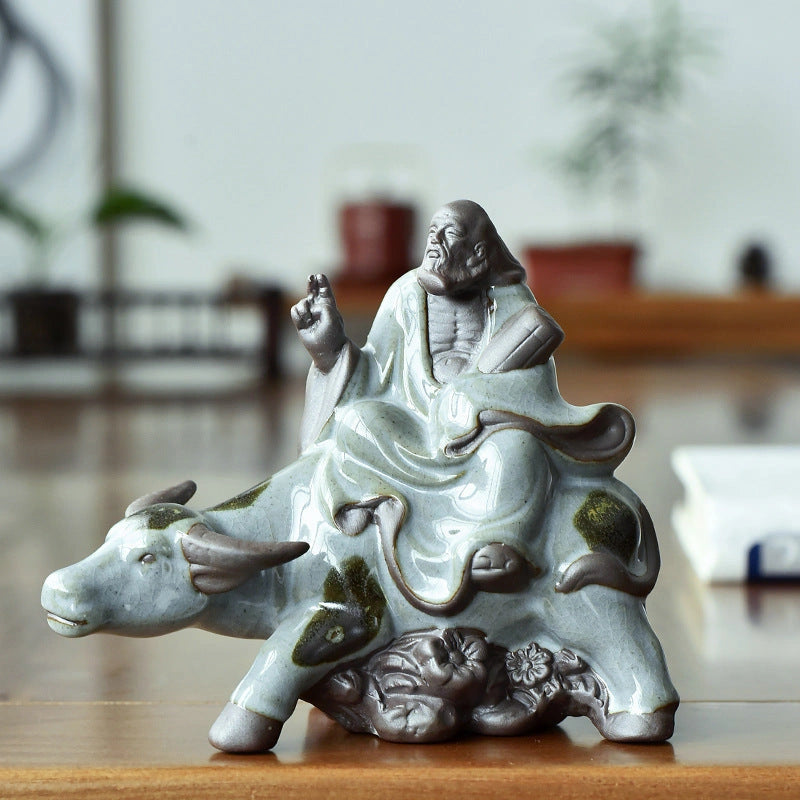 Laozi on Ox Ceramic Sculpture - Eastern Aura product image 6