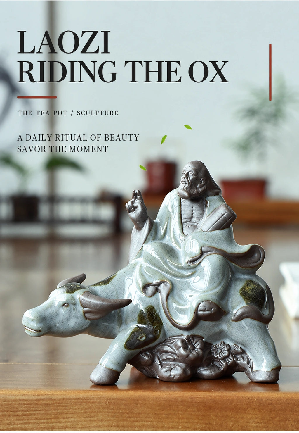 Laozi on Ox Ceramic Sculpture - Eastern Aura product image 7
